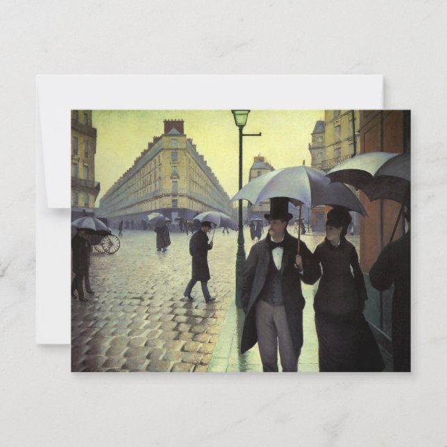 Carte Journée de la Pluie de Paris par Gustave Caillebot (Devant)