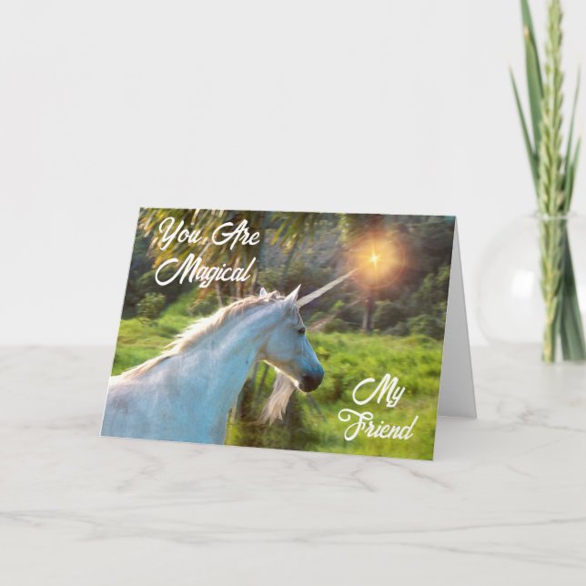 Carte Journée de l'amitié magique avec Unicorn (Devant)