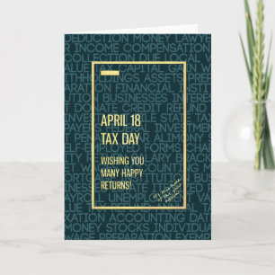 Carte Journée de l'impôt 18 avril Mots simples modernes 