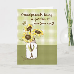 Carte Journée des grands-parents avec des tournesols à M