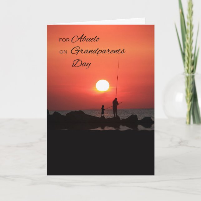 Carte Journée des grands-parents pour Abuelo, Pêche au c (Devant)