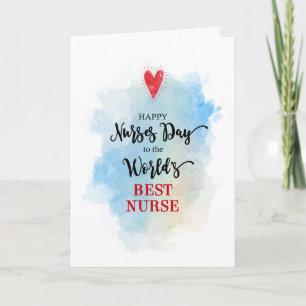 Carte Journée des infirmières en aquarelle typographique