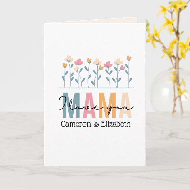Carte Journée des mères florales roses (Fleur jaune)