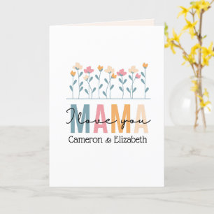 Carte Journée des mères florales roses