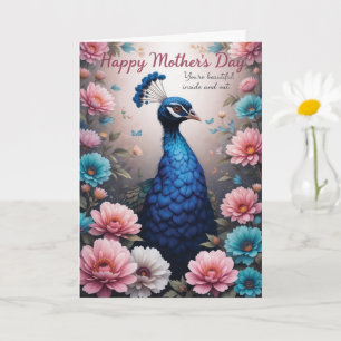 Carte Journée des mères Roses de Peacock vintage