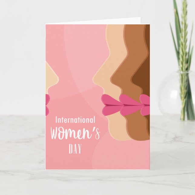 Carte journée internationale des femmes rose (Devant)