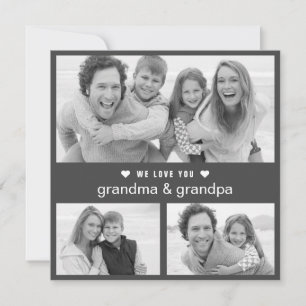 Carte Journée moderne des grands-parents Photo en noir e
