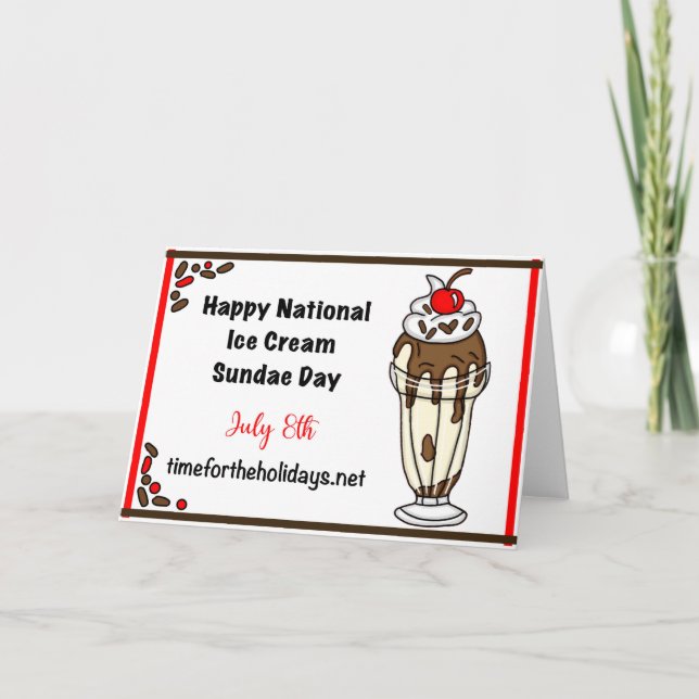 Carte Journée nationale du sundae de glace, le 8 juillet (Devant)