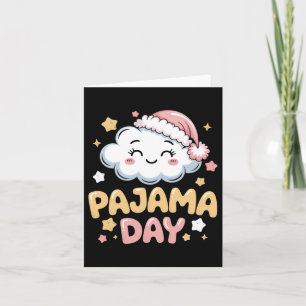 Carte Journée Pyjama Mignon Nuage Art de Dessin Animé