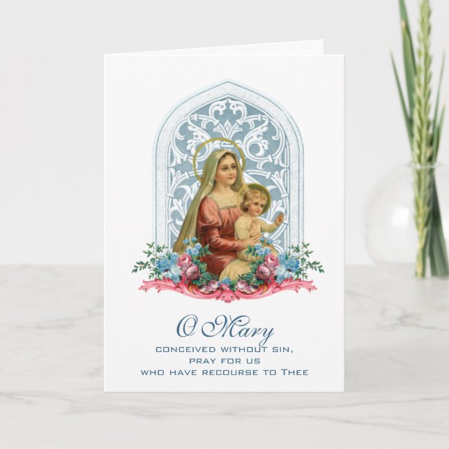 Carte Journée religieuse des mères Vierge Marie Catholiq (Devant)