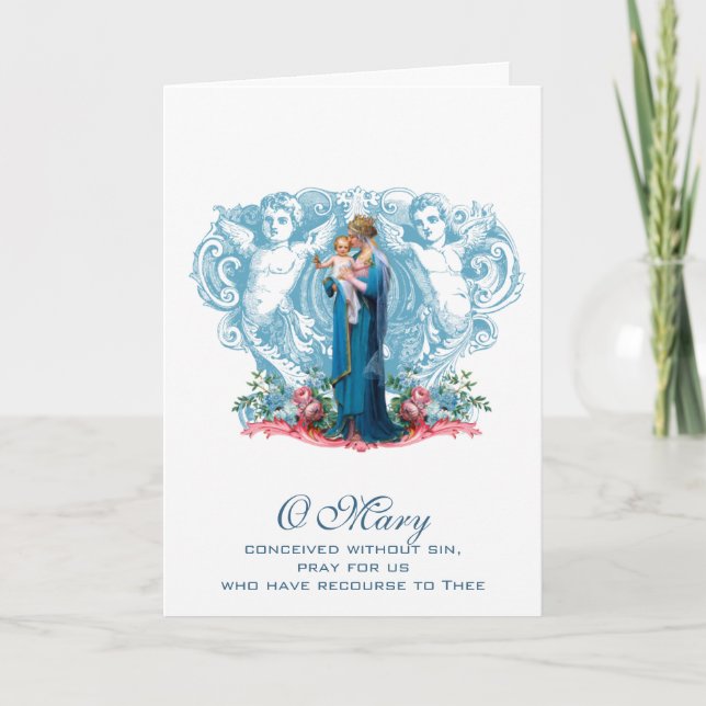 Carte Journée religieuse des mères Vierge Marie Catholiq (Devant)
