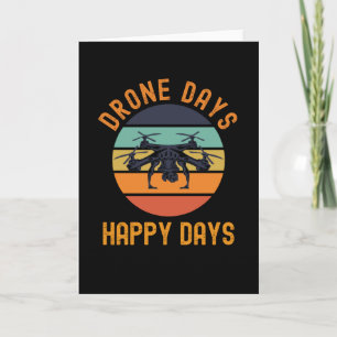 Carte Jours de drone Joyeux Jours Quadcopter Retro