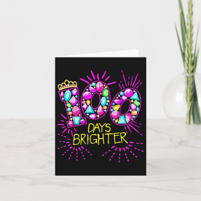 Carte Jours Enseignants Plus Brighter Filles 100 Jours D (Devant)