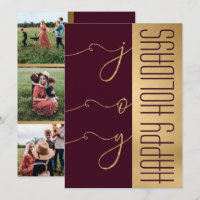 Joy Elegant Gold Burgundy Parties scintillant Phot