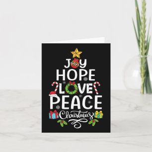 Carte Joy Hope Love Paix Arbre de Noël Famille Noël Homm