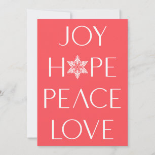 Carte Joy, Hope, Love, Peace Red All Favs