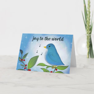Carte Joy to the World Bluebird Holiday Card