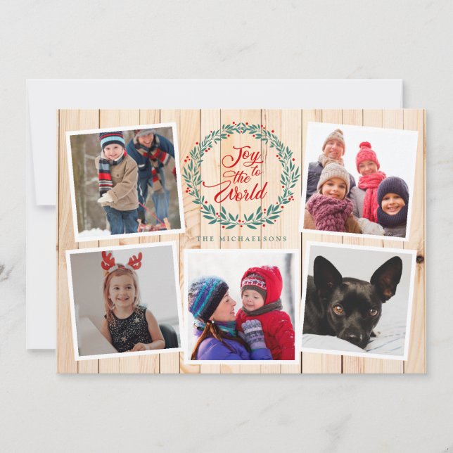 Carte JOY TO THE WORLD CHRISTMAS Photo Collage (Devant)
