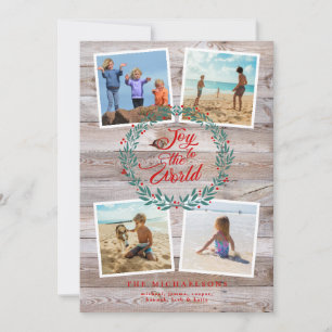 Carte JOY TO THE WORLD CHRISTMAS Photo Collage