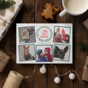 Carte JOY TO THE WORLD CHRISTMAS Photo Collage