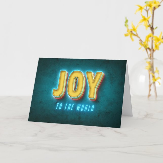 Carte Joy to the World Custom Holiday Card (Fleur jaune)