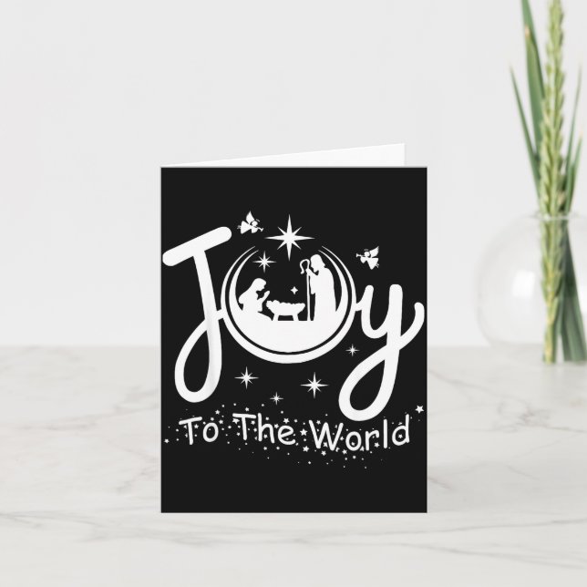 Carte Joy To The World Jesus Christmas Nativity Scene Fa (Devant)