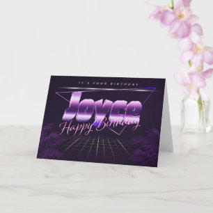Carte Joyce Name Prénom lila retro Date de naissance