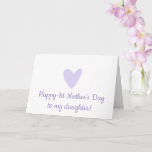 Carte Joyeuse 1ère Fête des Mères à la Fille Coeur migno