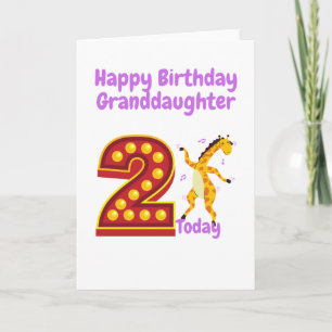 Carte Joyeuse 2e anniversaire petite-fille