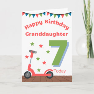 Carte Joyeuse 7e anniversaire petite-fille