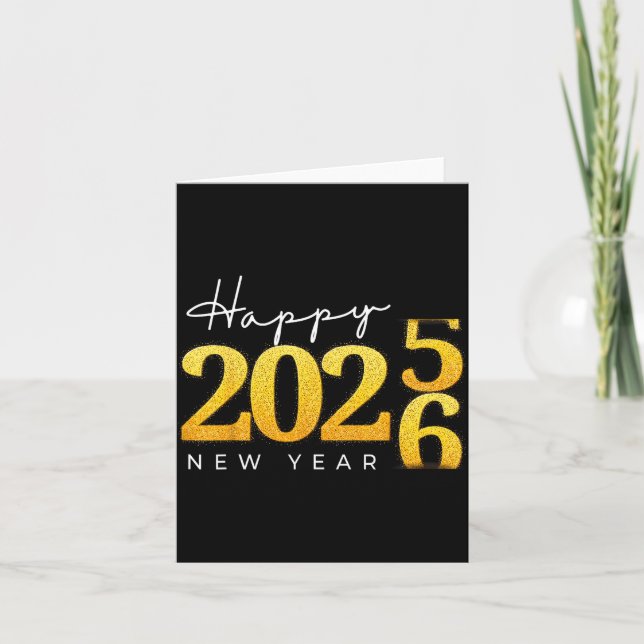 Carte Joyeuse année 2026 Réveillon du Nouvel An Soirée d (Devant)
