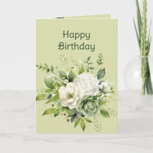 Carte Joyeuse aquarelle d'anniversaire de belles fleurs