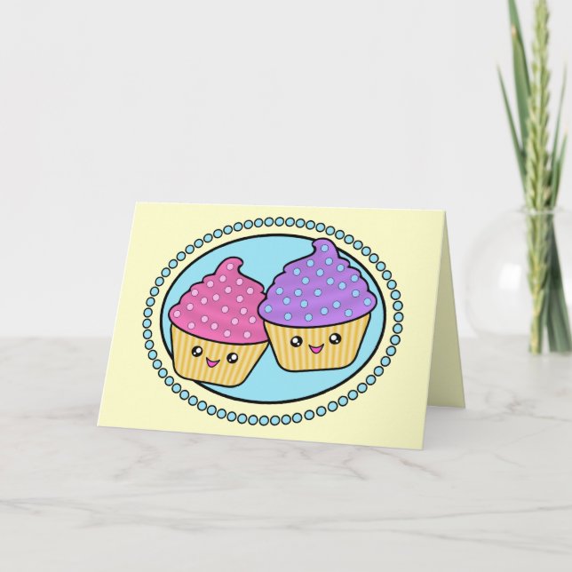 Carte Joyeuse Birthday Cupcake (Devant)