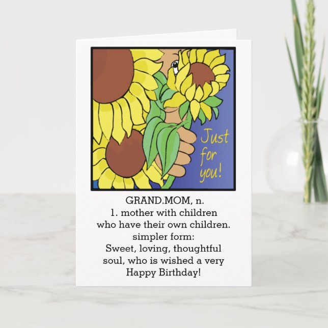 Carte Joyeuse Birthday Grandmère Greeting Card (Devant)