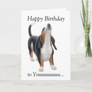 Carte Joyeuse Birthday Singing Basset Hound Dog Card