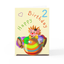 Carte Joyeuse Clown Anniversaire - Personnalisable