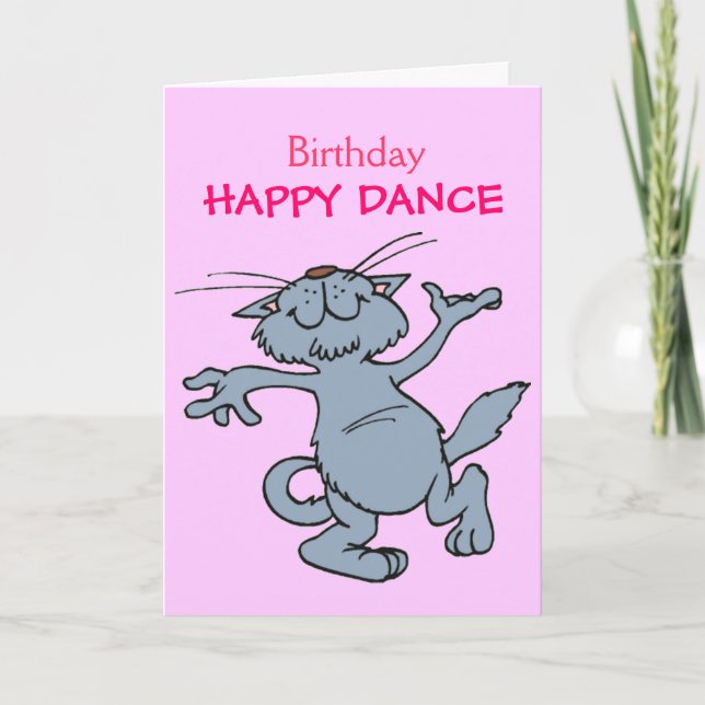 Carte Joyeuse Danse Joyeux Anniversaire Danser Cartoon C (Devant)