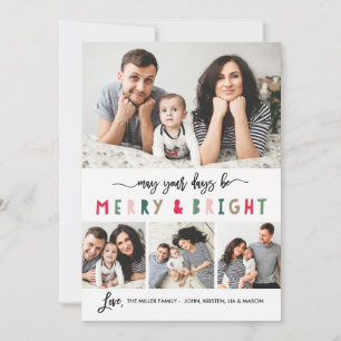 Carte Joyeuse Et Lumineuse 4 Photo Holiday - Blanc