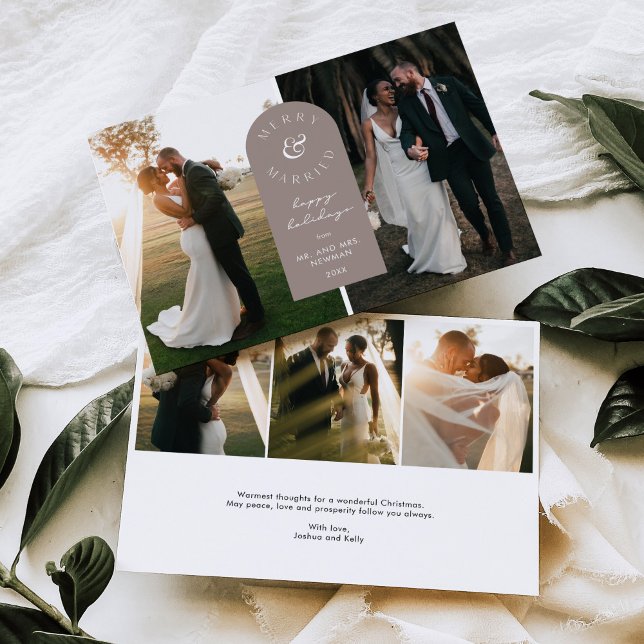 Carte Joyeuse et Mariée Mariage photo de vacances (Créateur téléchargé)