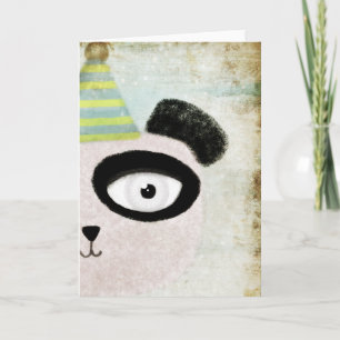 Carte Joyeuse fête d'anniversaire Panda Bear Japon Art I