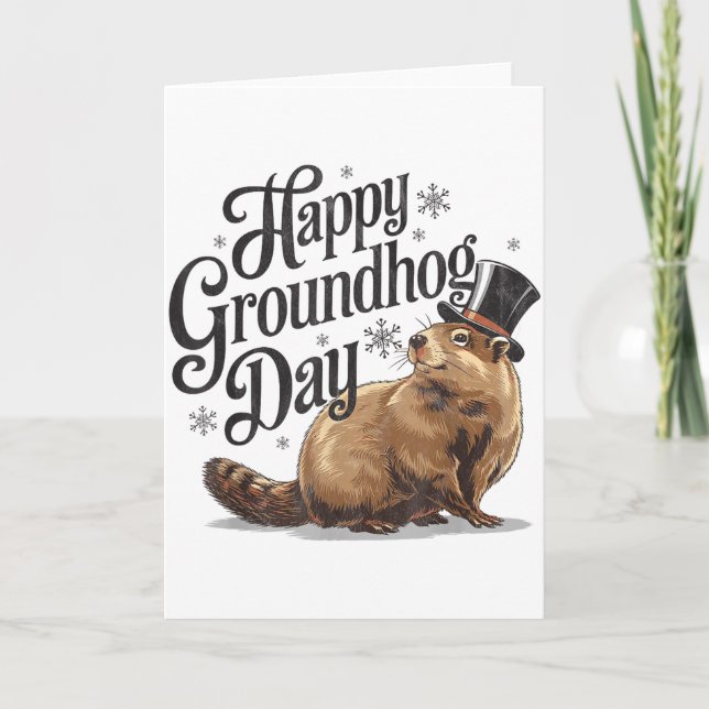 Carte Joyeuse fête de la marmotte Costume de marmotte po (Devant)