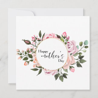 Carte Joyeuse fête de la mère belles fleurs