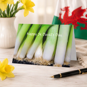 Carte Joyeuse fête de la Saint-David Poireaux personnali