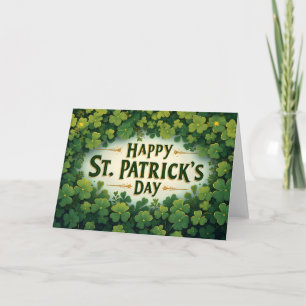 Carte Joyeuse fête de la Saint-Patrick Art de trèfle