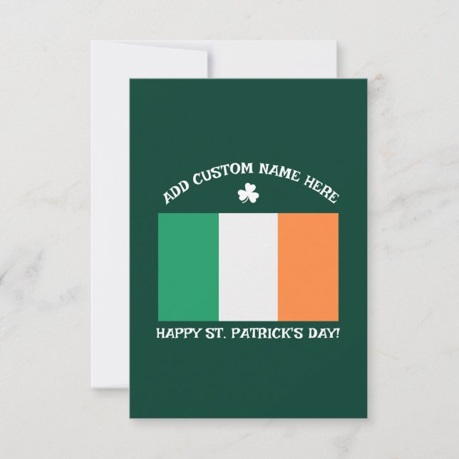Carte Joyeuse Fête de la Saint-Patrick Nom personnalisé  (Devant)