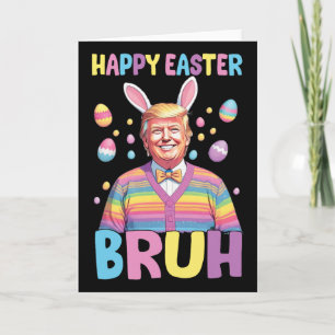 Carte Joyeuse fête de Pâques drôle lapin Bunny Happy Eas
