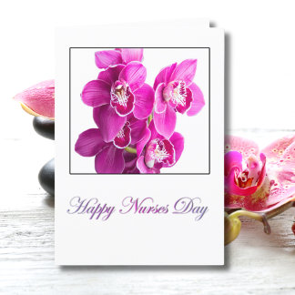 Carte Joyeuse Fête des Infirmières Orchidées Phalaenopsi