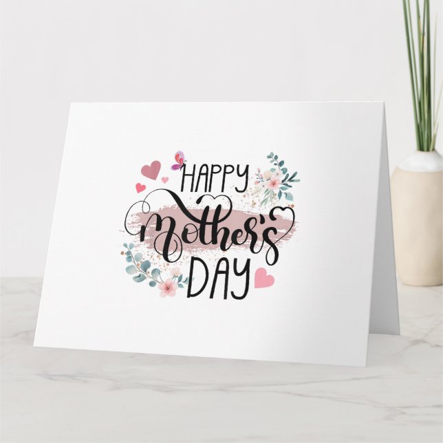Carte Joyeuse fête des Mères 2025 Fleurs mignonnes pour  (Devant)