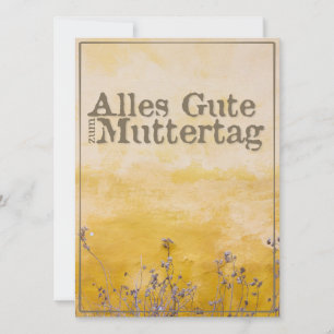 Carte Joyeuse fête des Mères allemande sur prairie fleur