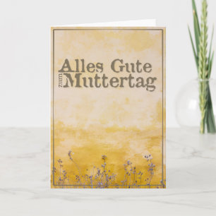 Carte Joyeuse fête des Mères allemande sur prairie fleur